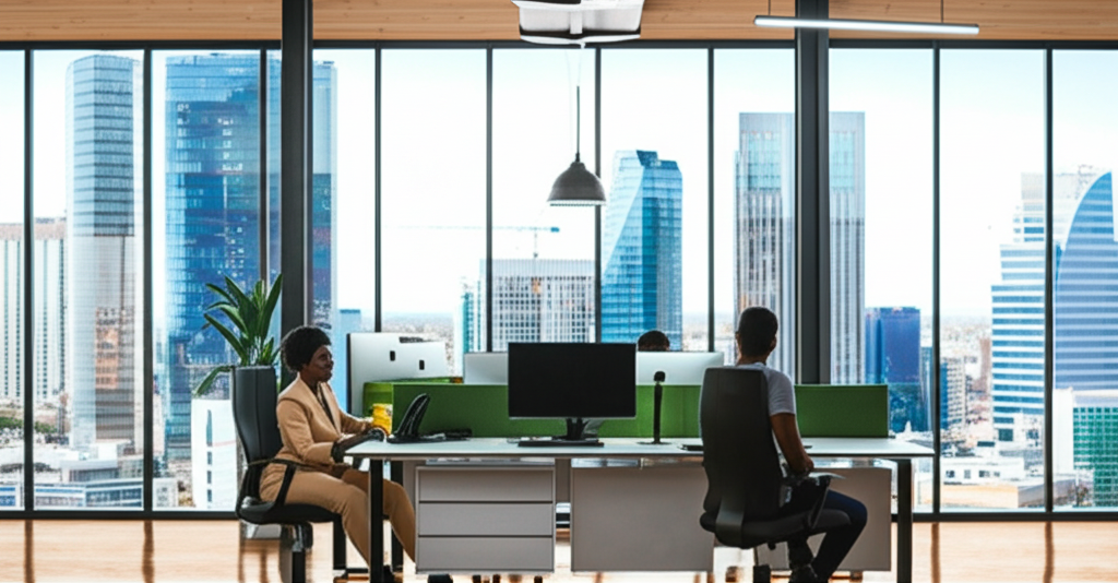 Office setup and facilities for oil and gas companies in Africa